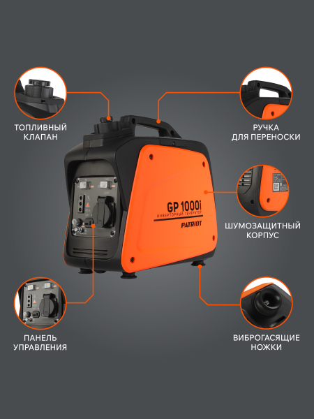 Бензиновый инверторный генератор PATRIOT GP 1000 i для дома фото