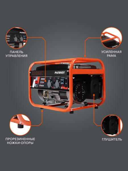 Бензиновый генератор PATRIOT GRS 3700 C для гаража фото