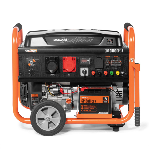 Бензиновый генератор DAEWOO GDA 9500DPE-3 передвижной фото