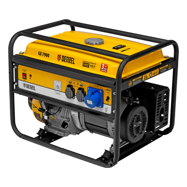 Бензиновый генератор DENZEL GE 7900 на колесах фото