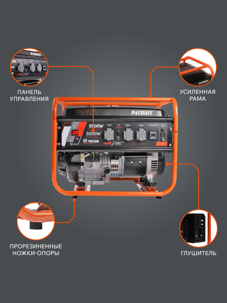 Бензиновый генератор PATRIOT GRS 6500 портативный фото