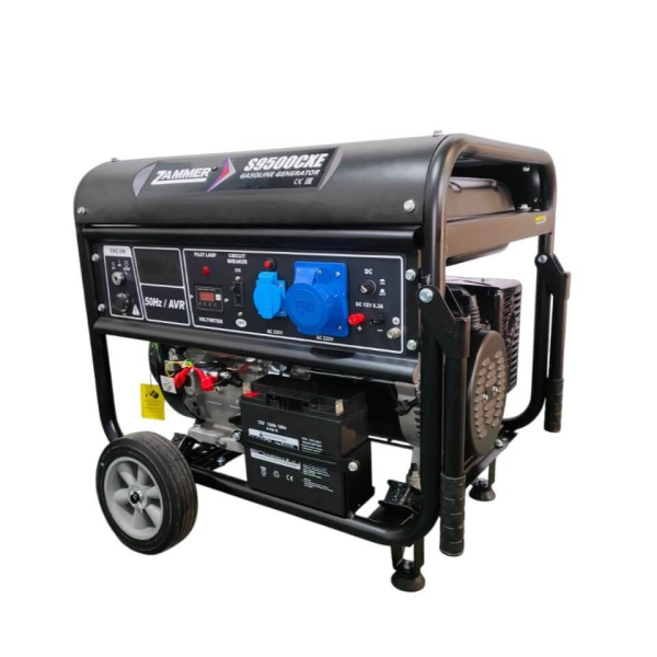 Бензиновый генератор Zammer S9500CXE на колесах фото