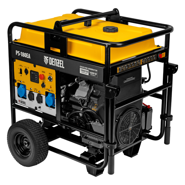 Бензиновый генератор DENZEL PS-180EA на колесах фото
