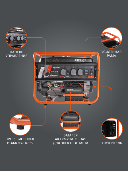 Бензиновый генератор PATRIOT GRS 6500 E для дома фото