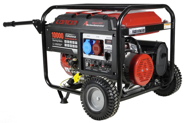 Бензиновый генератор Loncin LC10000D-AS, 3-х фазный (с мощностью без ограничений при 1-но и 3-х фазном режиме) 2-х тактный фото