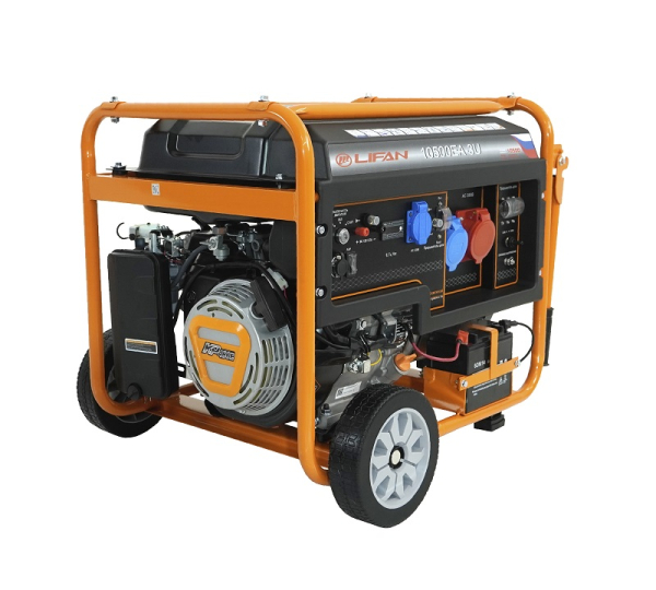 Бензиновый генератор Lifan 10500EA-3U с датчиком моточасов (с мощн без огранич при 1-но и 3-х фазном режиме) для газового котла фото