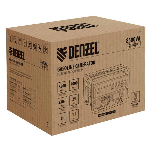 Бензиновый генератор DENZEL GE 8900 для газового котла фото