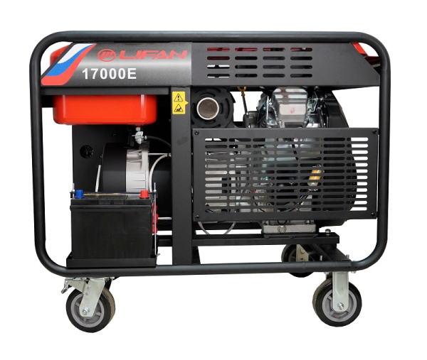Бензиновый генератор Lifan 17000E передвижной фото